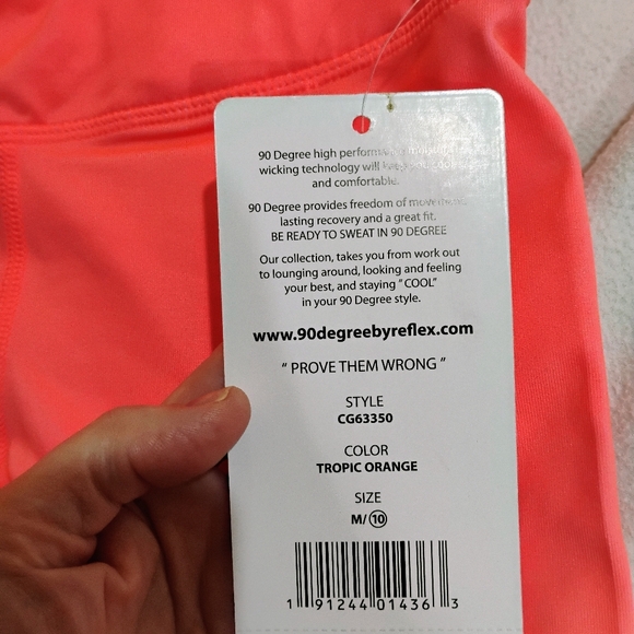 90 Degree By Reflex Kids Coral and White Leggings - Picture 5 of 10